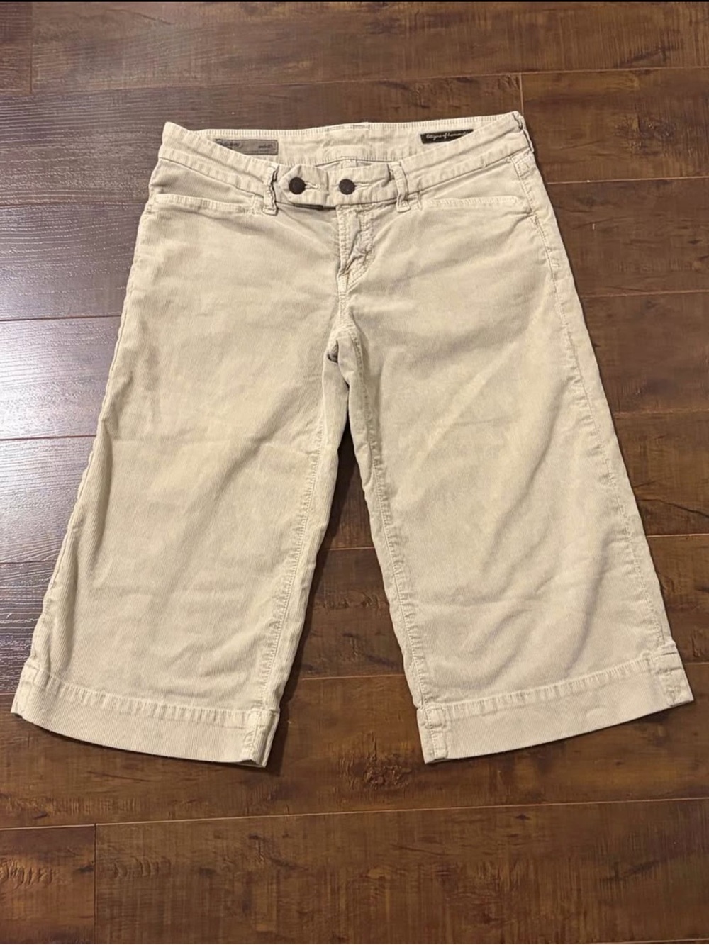 Light Beige Wide-Leg Citizens of Hummanity Gauchos